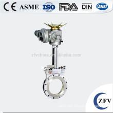 DN50 power actuated knife-shaped slurry valve